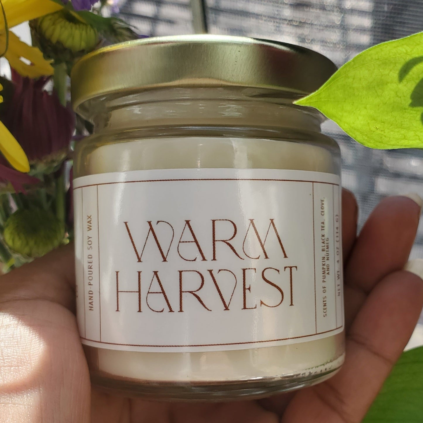 Warm Harvest, Pumpkin and Nutmeg Soy Candle, 4 oz