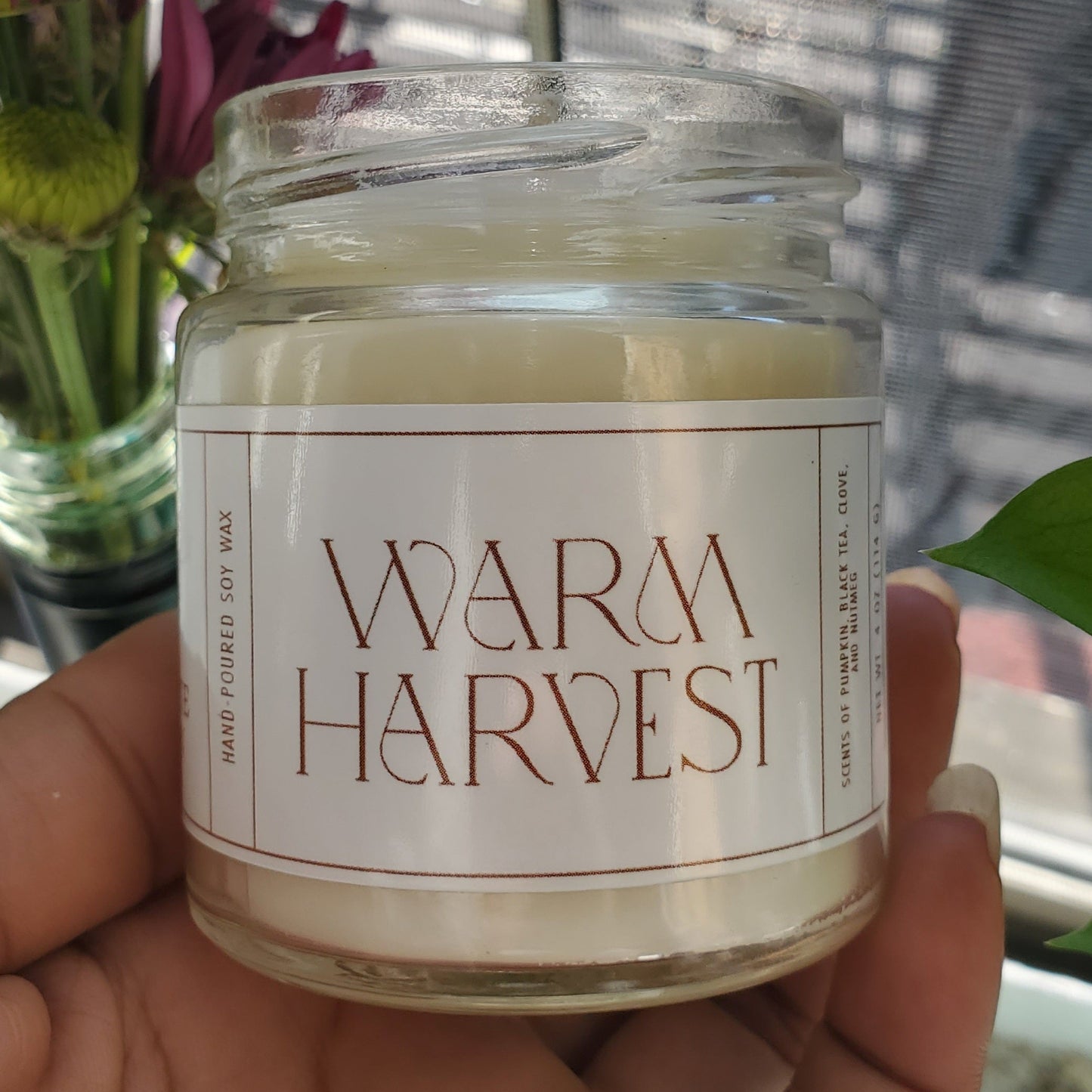 Warm Harvest, Pumpkin and Nutmeg Soy Candle, 4 oz