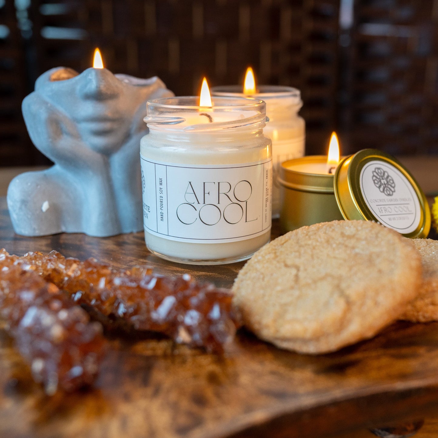 Afro Cool, Brown Sugar and Fig Soy Candle, 4 oz