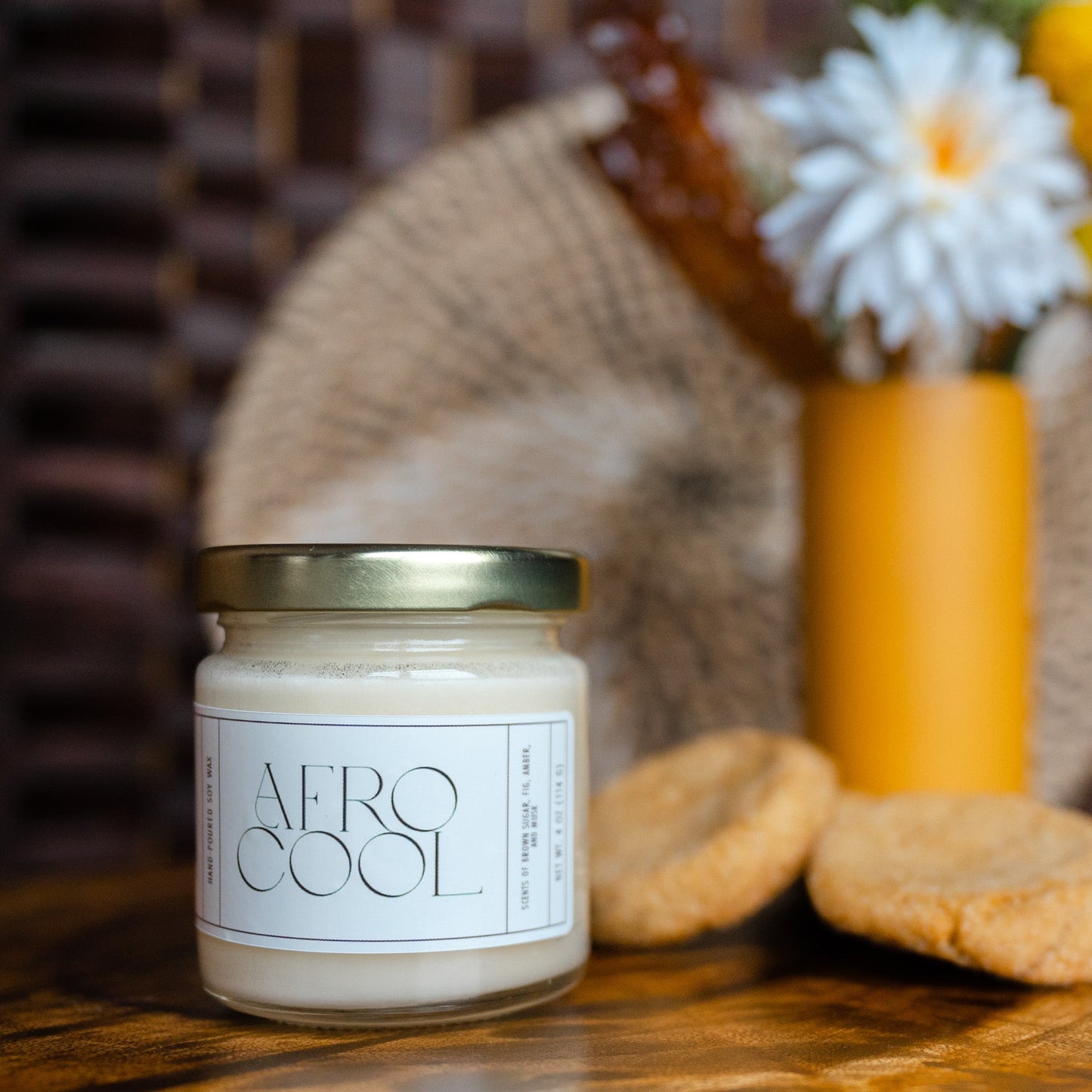 Afro Cool, Brown Sugar and Fig Soy Candle, 4 oz