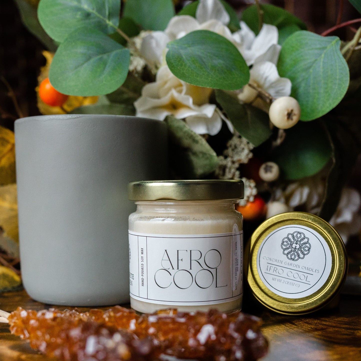 Afro Cool, Brown Sugar and Fig Soy Candle, 4 oz