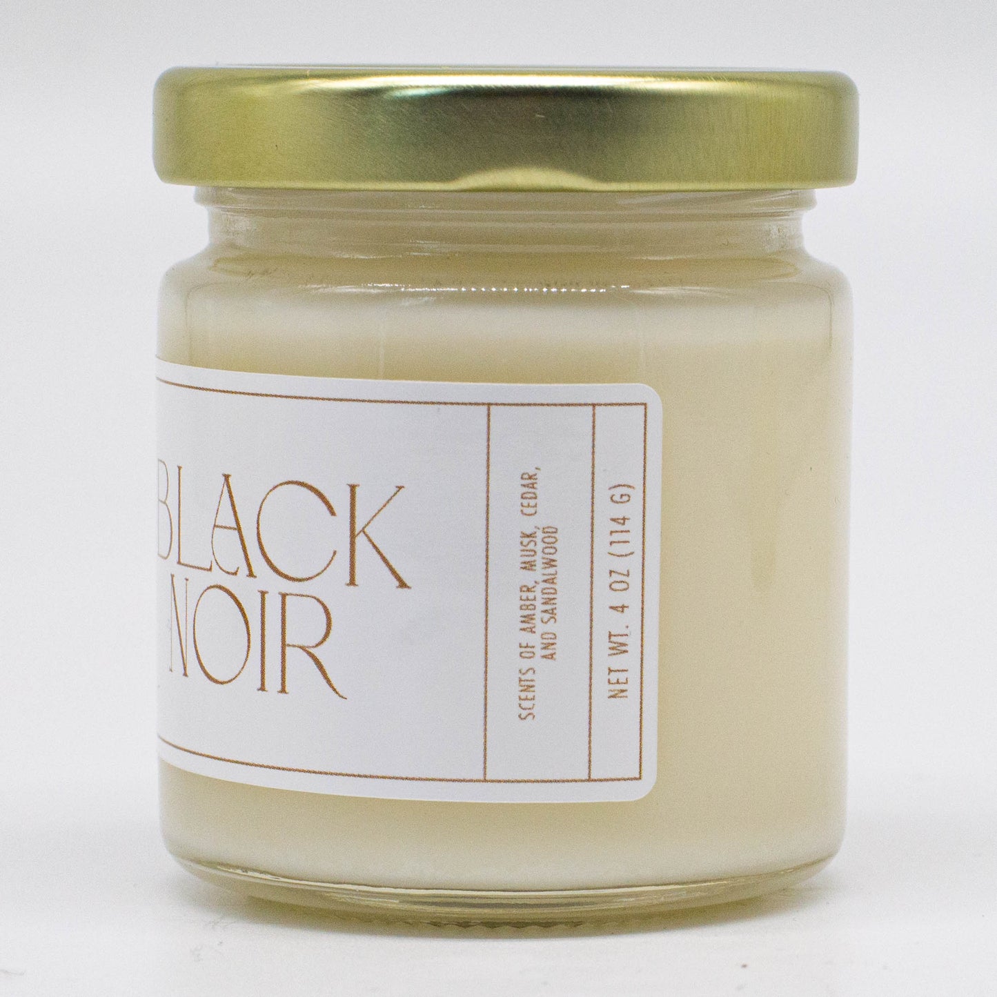 Black Noir, Amber and Musk Soy Candle, 4 oz