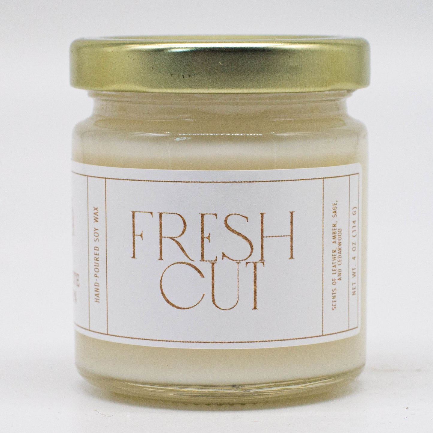 Fresh Cut, Leather and Cedarwood Soy Candle, 4 oz