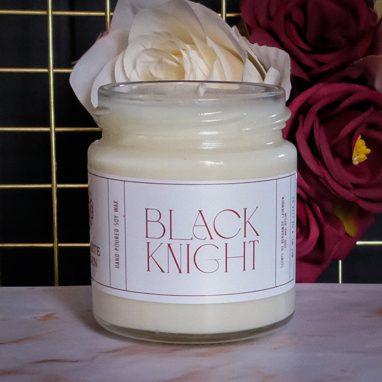 Black Knight, Oud and Patchouli Soy Candle, 4 oz