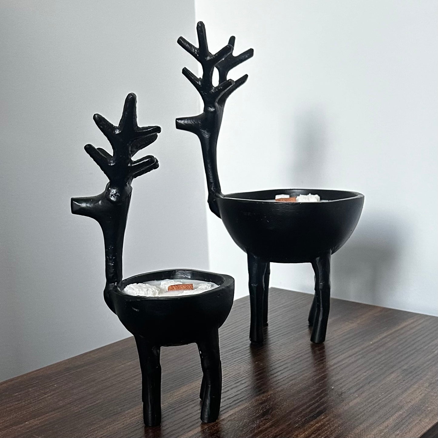 Black Reindeer Candle Set