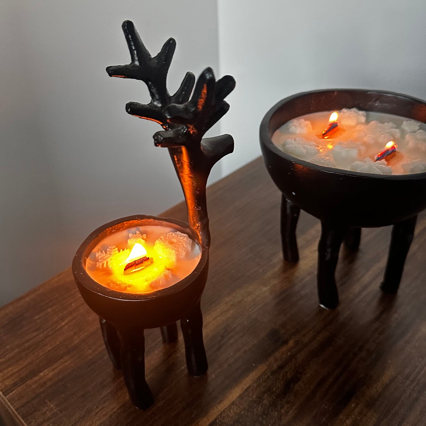 Black Reindeer Candle Set