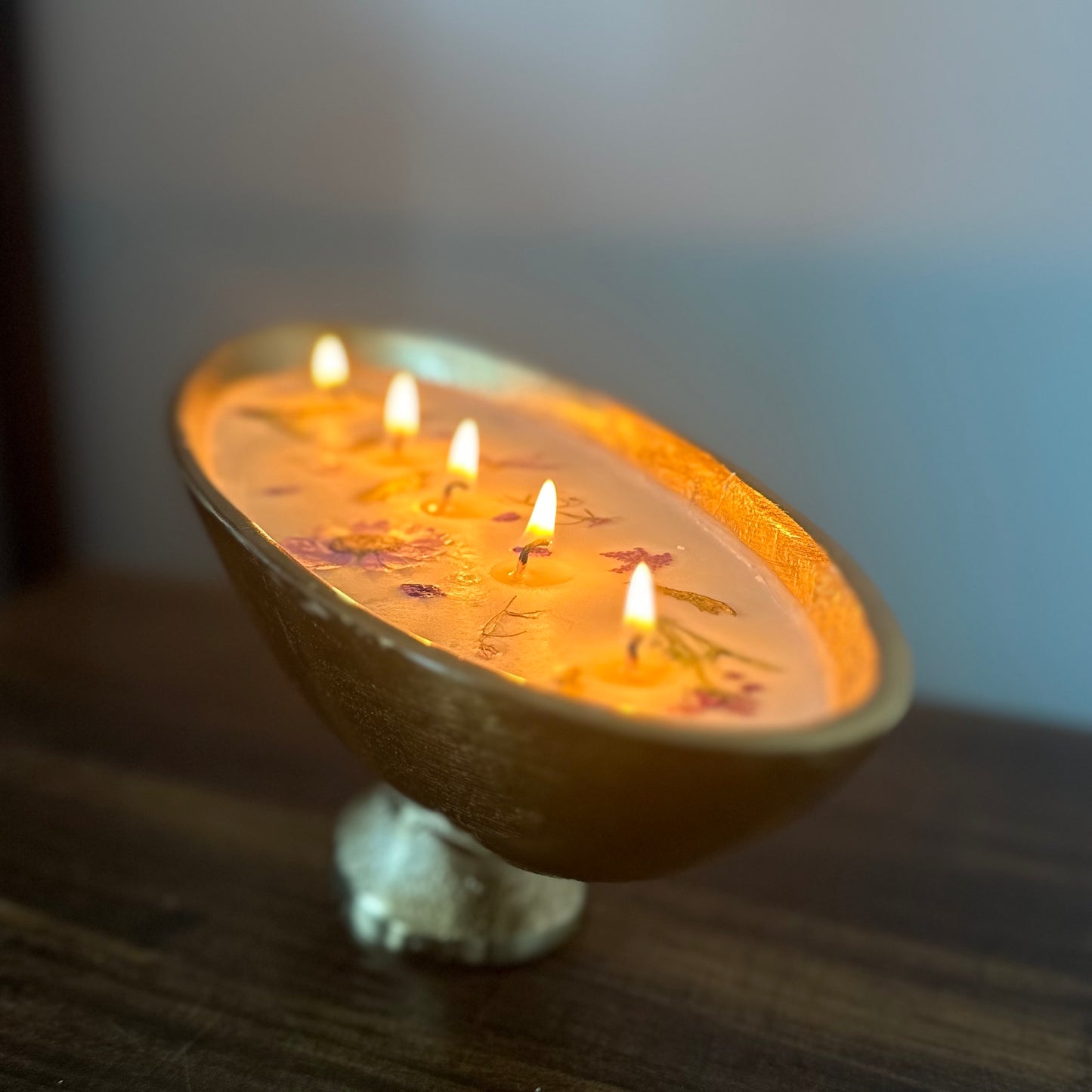 Gold Oval Bowl Scented Candle