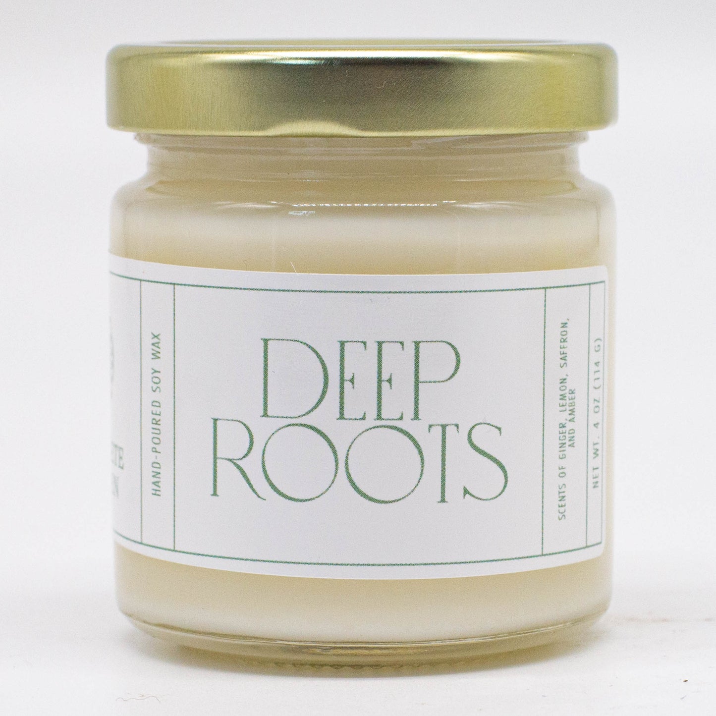 Deep Roots, Ginger and Lemon Soy Candle, 4 oz