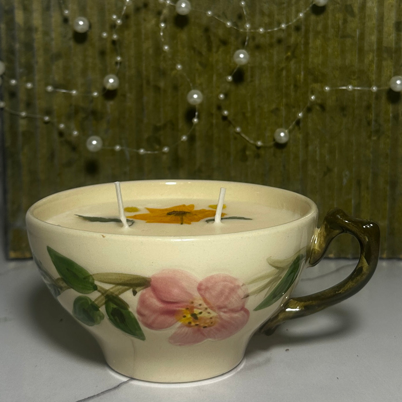 Franciscan Desert Rose Teacup Candle