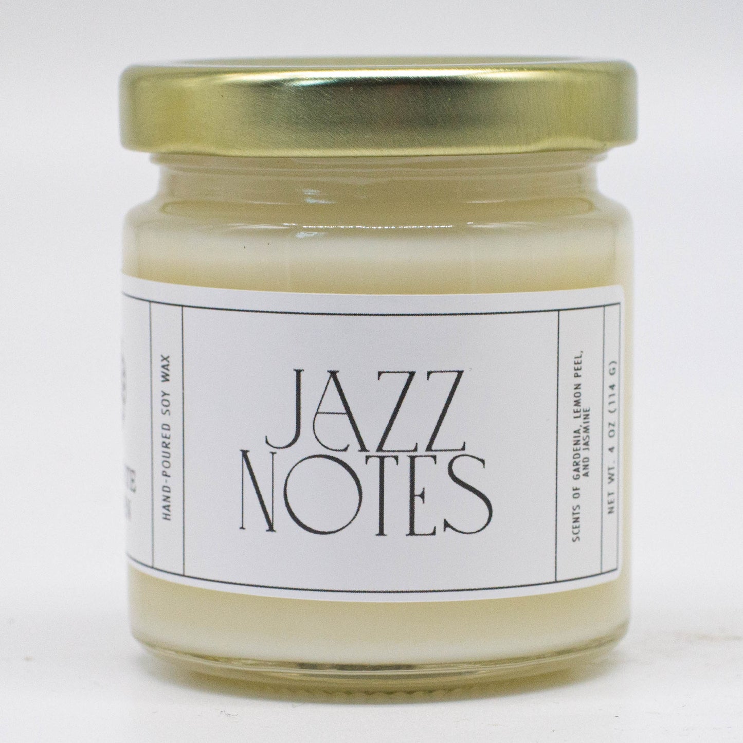 Jazz Notes, Gardenia and Lemon Peel Soy Candle, 4 oz