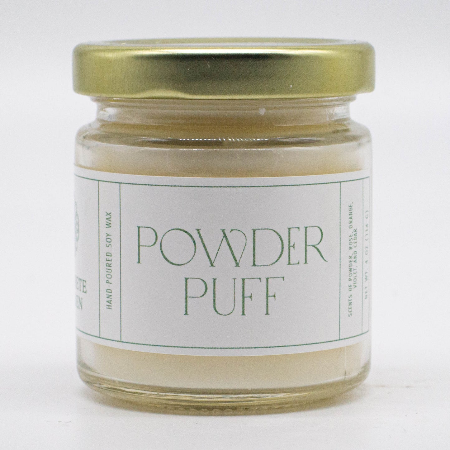 Powder Puff, Powder and Rose Soy Candle, 4 oz