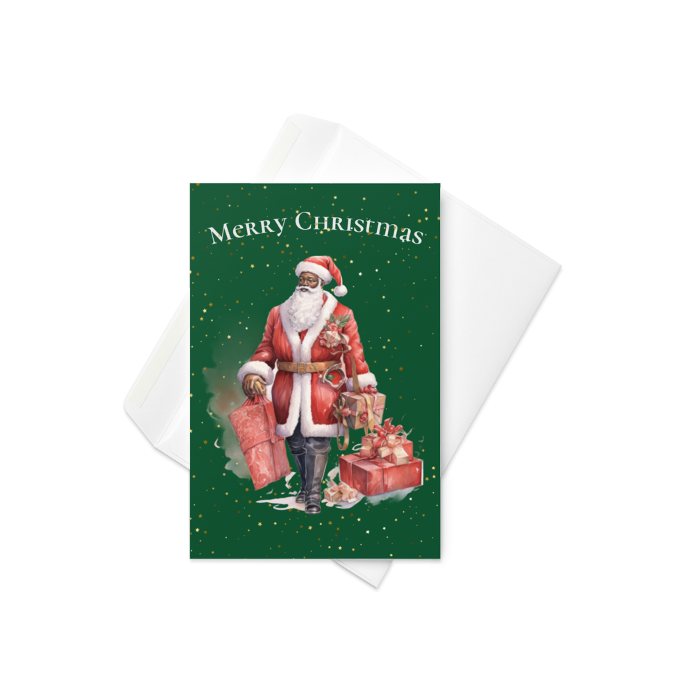 Black Santa Greeting Card