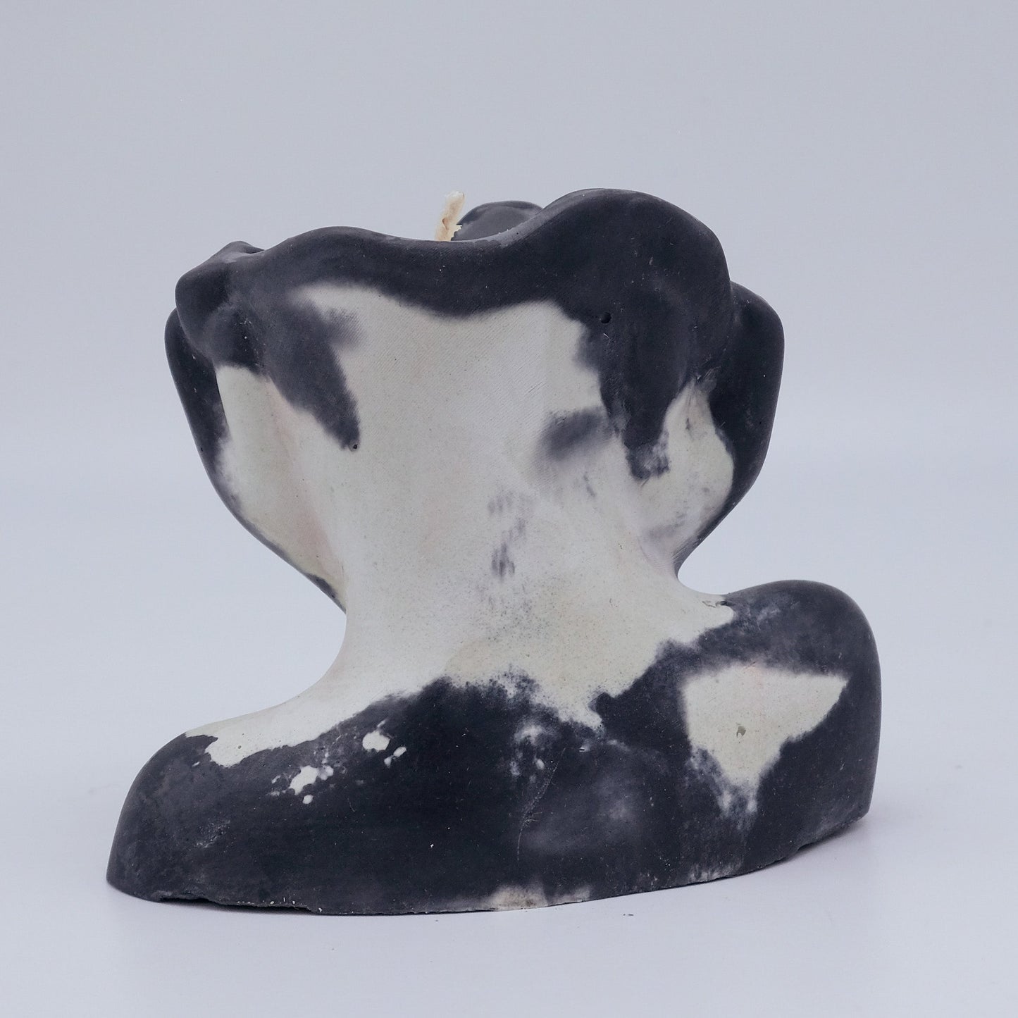 Concrete Candle Decor - Brown & White Marble Vessel/Dark Horse - Tonka and Amaretto Scent